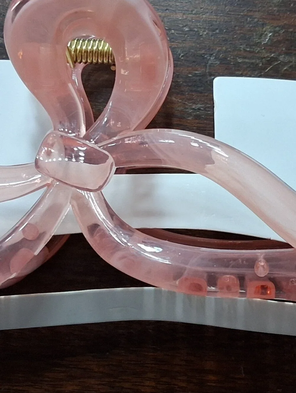 Fashion Jewelry Pink Acrylic Bow Hair Claw Clip NWT!